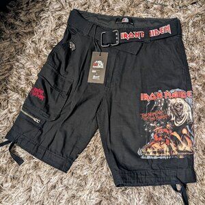 Brandit Iron Maiden Licensed Men's Shorts Number of the Beast Medium NWT